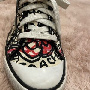 Coach Black and White Leather Sneakers